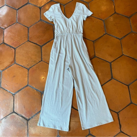 Marine Layer Women’s Dana Wrap Striped Wide Leg Jumpsuit S Casual Knit Travel - Picture 9 of 10